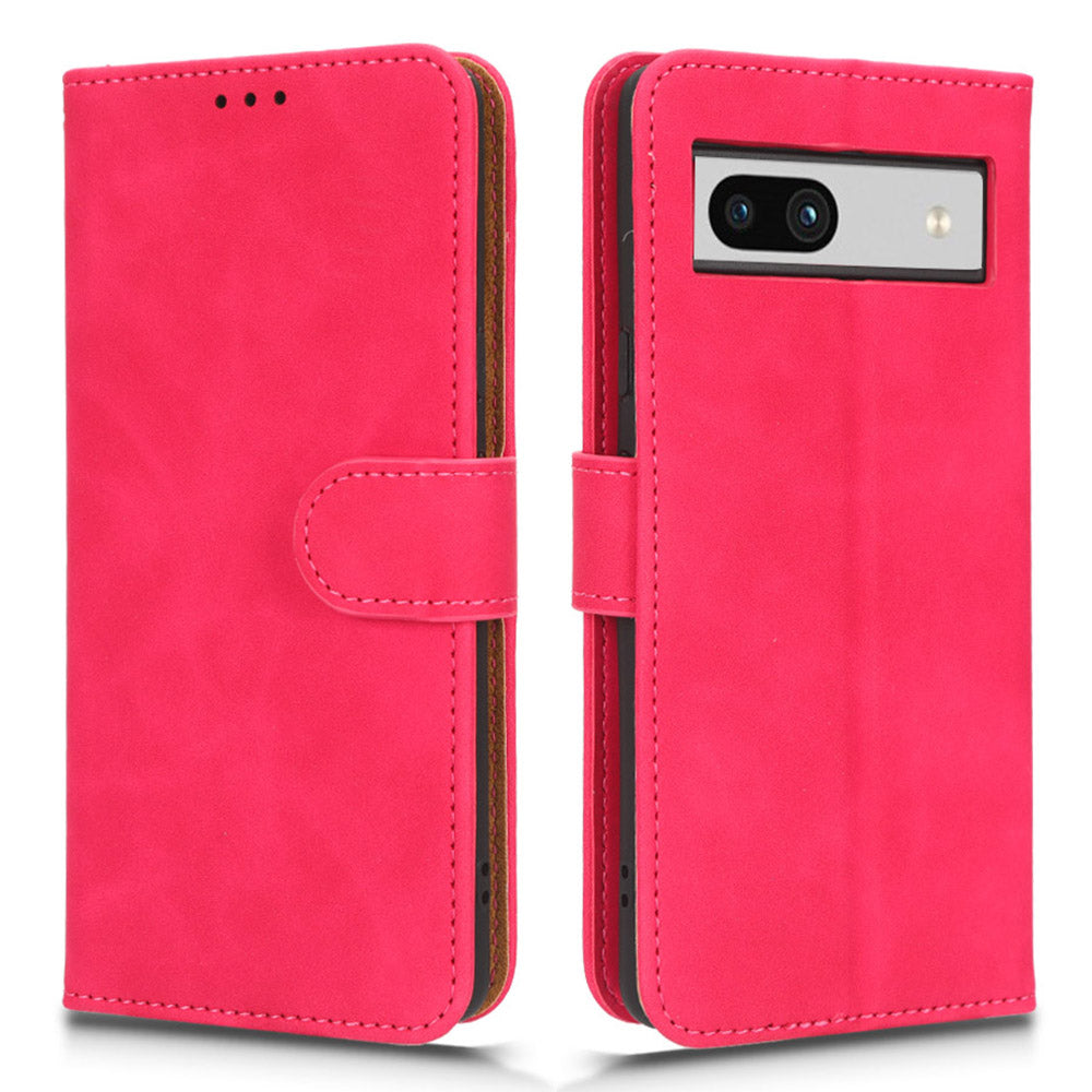 For Google Pixel 7a Skin-touch Feeling PU Leather Flip Wallet Case Full Protection Anti-wear Cell Phone Cover Stand with Wrist Strap For Google Pixel 7a Skin-touch Feeling PU Leather Flip Wallet Case Full Protection Anti-wear Cell Phone Cover Stand with Wrist Strap